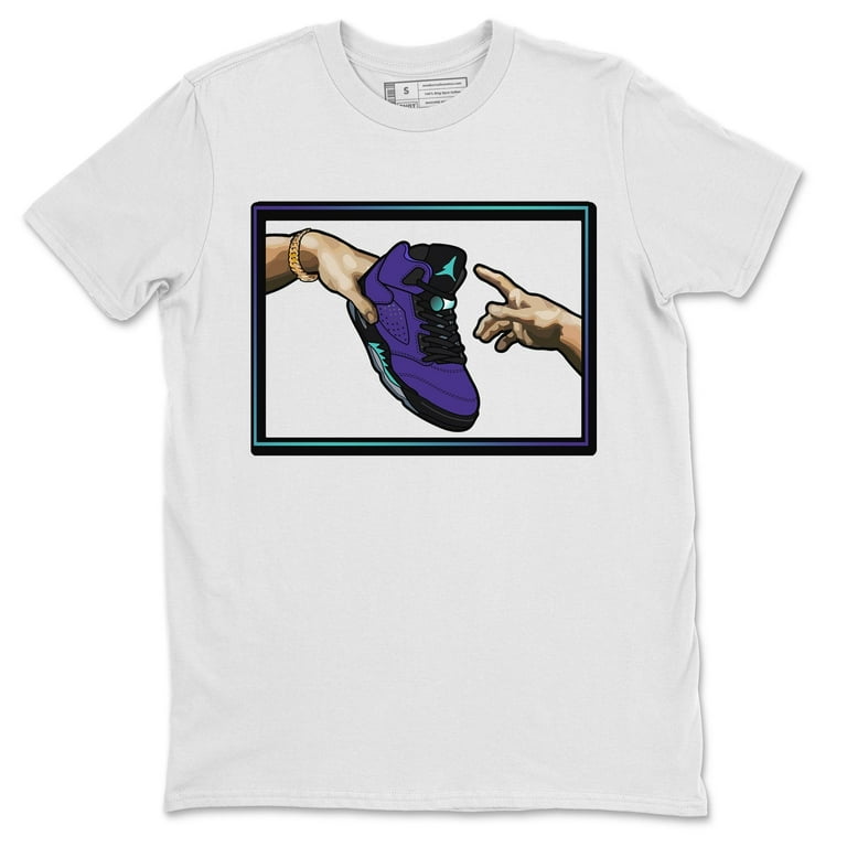 Adam s Creation T Shirt Jordan 5 Purple Grape Outfit AJ5 Matching Tee White 3X Large