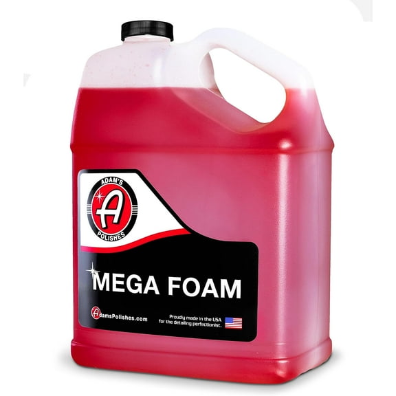 Adams Mega Foam Car Wash Soap (Gallon) pH Neutral, Ultra Concentrated for Cannon, Foaming Spray Gun, or Bucket Safe Wax, Sealants & Ceramic Coating High Suds Cleaner