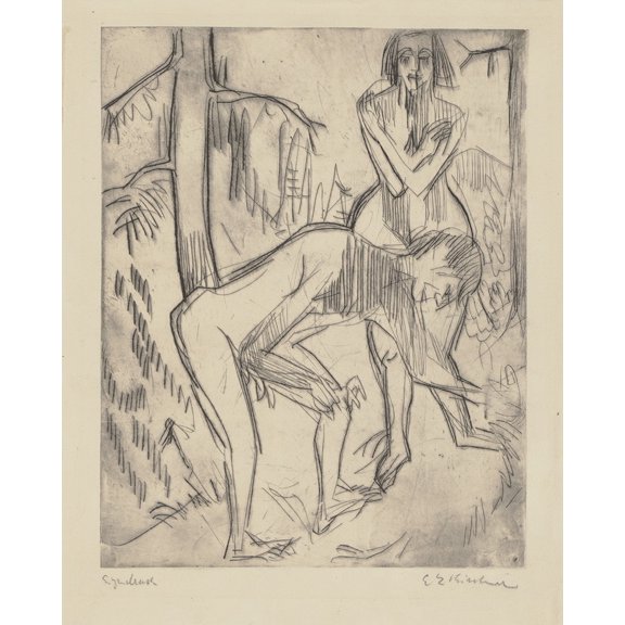 Adam und Eva (1923) Poster Print by Ernst Ludwig Kirchner (18 x 24)