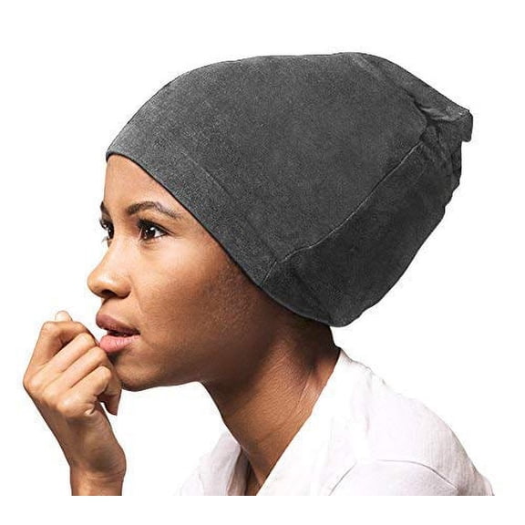 Adama Satin Lined Jersey Beanie, Gray Color, 1 Ea