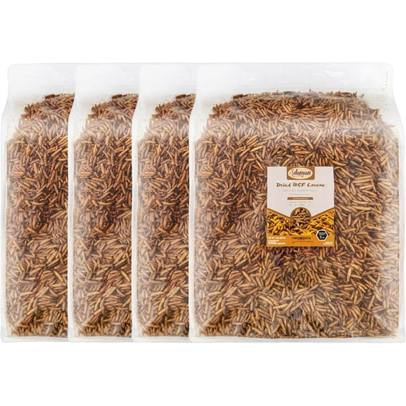 Adaman Dried Black Soldier Fly Larvae 20 LBS-100% Natural Non-GMO BSF Larvae-More Calcium Than Dried Mealworms High-Protein Chickens Treats, Food for Birds, Ducks, Repitle, Hedgehog, Bearded Dragon