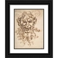 thumbnail image 1 of Adamo (Ghisi) Scultori 19x24 Black Ornate Framed Double Matted Museum Art Print Titled: Satyr's Head (1566-80), 1 of 5