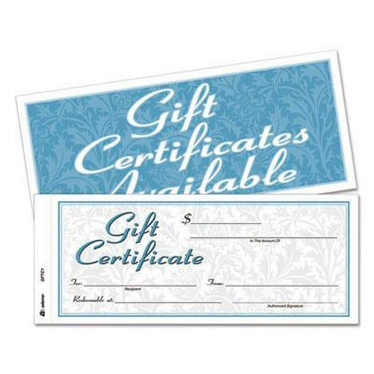 Gift Certificates with Envelopes, 8 x 3.4, White/Canary, 25/Book Gift Certificates with Envelopes, 8 x 3.4, White/Canary, 25/Book