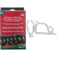 Adams White Plastic All-Purpose Light Holder Clips, 100-Pack