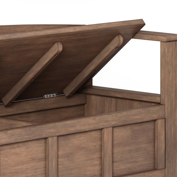 Adams 48 inch Wide Solid Wood Entryway Storage Bench in Rustic Natural Aged Brown