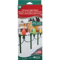 Adams Clear 8" Universal Christmas Light Stakes, Pack of 25