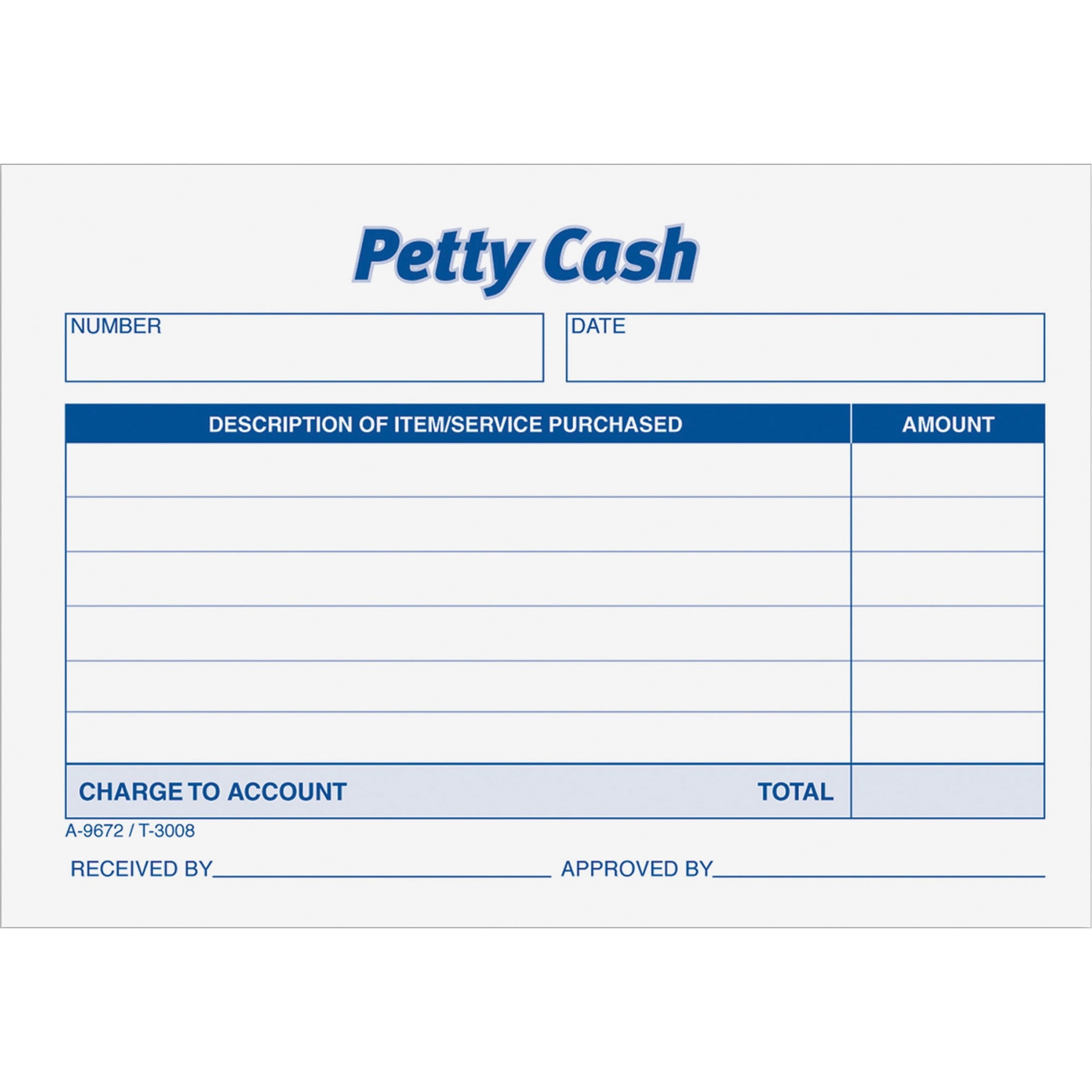 Adams, ABF9672ABF, Petty Cash Receipt Pad, 12 / Pack