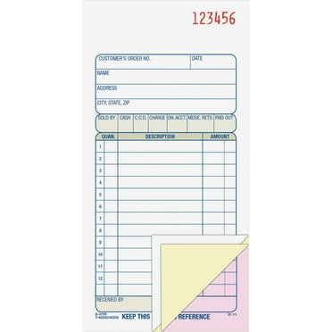 Adams, ABFTC3705, Carbonless 3-part Sales Order Books, 1 Each, White