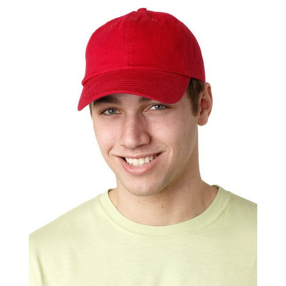 Adams ACEB101 Brushed Cotton Six-Panel Twill Cap - Red