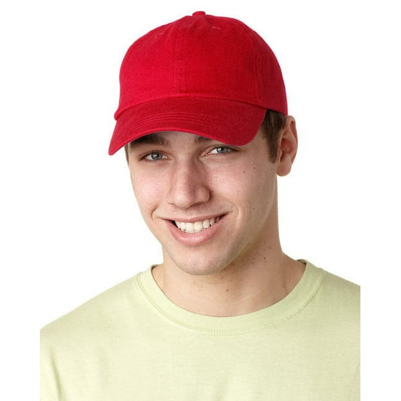 Adams ACEB101 Brushed Cotton Six-Panel Twill Cap - Red