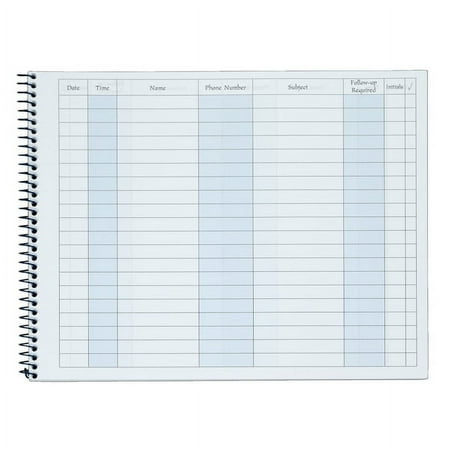 Adams Activity Log Book, Spiral Bound, 100 Pages, 8.5" x 11", White