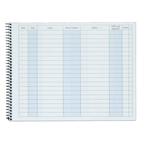 Adams Activity Log Book, Spiral Bound, 100 Pages, 8.5" x 11", White