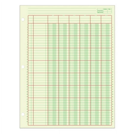 Adams® Analysis Pad, 8 1/2" x 11", 100 Pages (50 Sheets), 6 Columns, Green