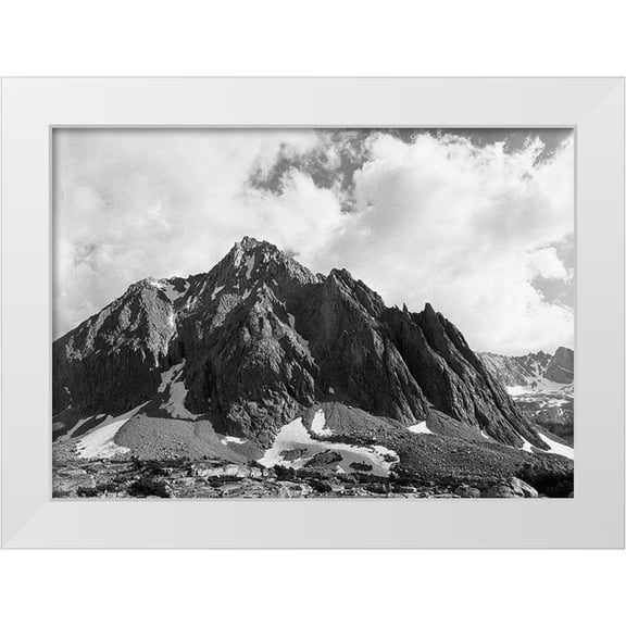 Adams, Ansel 14x11 White Modern Wood Framed Museum Art Print Titled - Center Peak, Center Basin, Kings River Canyon, proposed as a national park, California, 1936