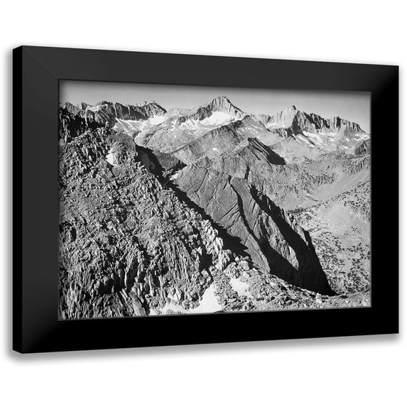 Adams, Ansel 14x12 Black Modern Framed Museum Art Print Titled - Mt. Brewer, Kings River Canyon, proposed as a national park, California, 1936