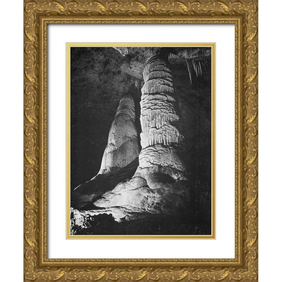 Adams, Ansel 15x18 Gold Ornate Wood Framed with Double Matting Museum Art Print Titled - Hall of Giants-Big Room-Carlsbad Caverns National Park-New Mexico