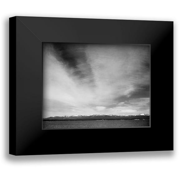Adams, Ansel 18x15 Black Modern Framed Museum Art Print Titled - Wider strip of mountains, Yellowstone Lake, Yellowstone National Park, Wyoming, ca. 1941-1942