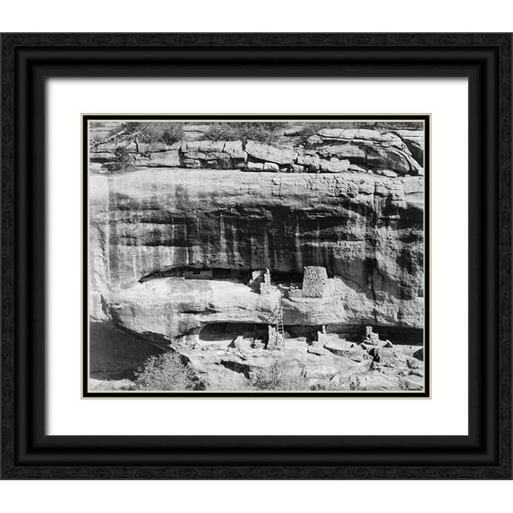 Adams, Ansel 18x15 Black Ornate Wood Framed with Double Matting Museum Art Print Titled - Cliff dwellings, Mesa Verde National Park, Colorado, 1941