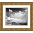 thumbnail image 1 of Adams, Ansel 18x15 Gold Ornate Wood Framed with Double Matting Museum Art Print Titled - Mountain tops, low horizon, dramatic clouded sky, in Rocky Mountain National Park, Colorado, ca. 194, 1 of 4