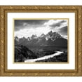 thumbnail image 1 of Adams, Ansel 18x15 Gold Ornate Wood Framed with Double Matting Museum Art Print Titled - View from river valley towards snow covered mountains, river in foreground, Grand Teton National Par, 1 of 4
