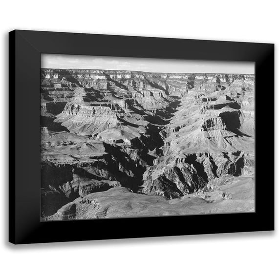 Adams, Ansel 24x20 Black Modern Framed Museum Art Print Titled - Grand Canyon from South Rim - National Parks and Monuments, 1940