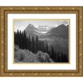 thumbnail image 1 of Adams, Ansel 24x20 Gold Ornate Wood Framed with Double Matting Museum Art Print Titled - Trees, Bushes and Mountains, Glacier National Park, Montana - National Parks and Monuments, 1941, 1 of 4