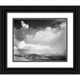 thumbnail image 1 of Adams, Ansel 32x26 Black Ornate Wood Framed with Double Matting Museum Art Print Titled - Mountain tops, low horizon, dramatic clouded sky, in Rocky Mountain National Park, Colorado, ca. 194, 1 of 4