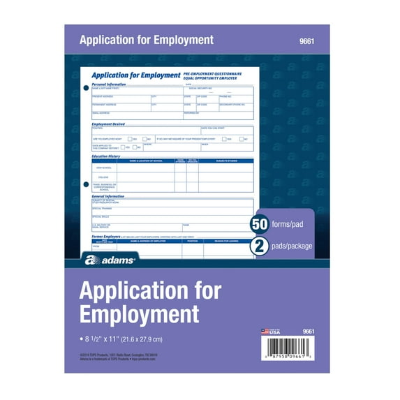 Adams® Application for Employment