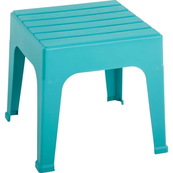 Adams Big Easy Indoor Multicolor Square Resin End Table, Teal