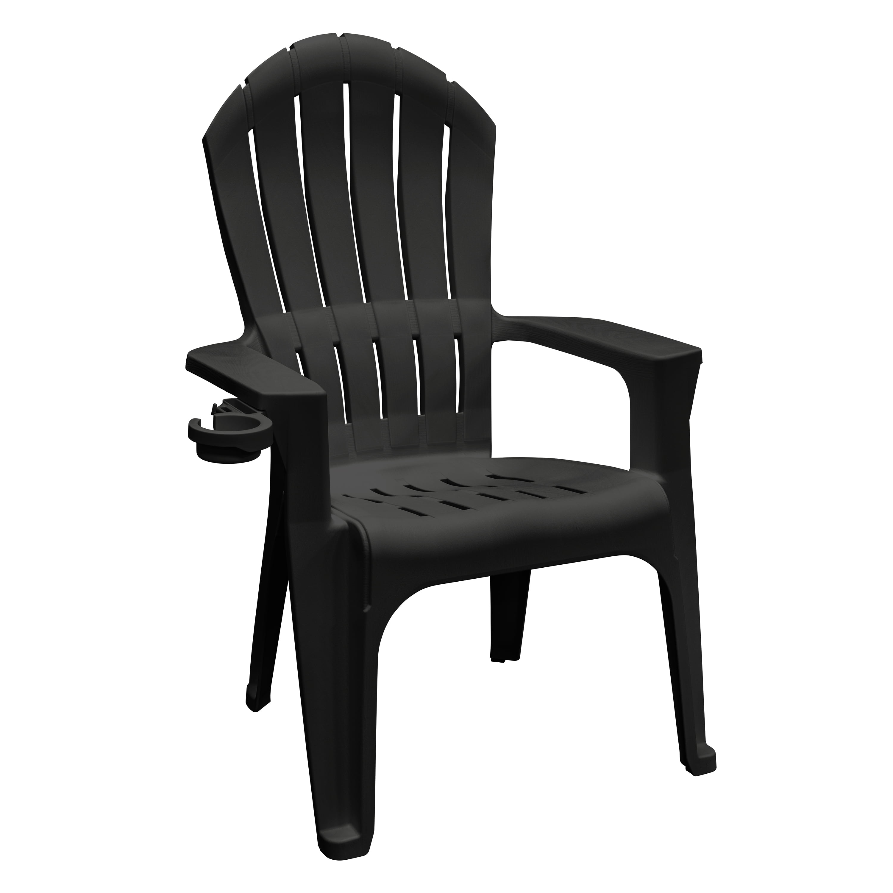 Adams Big Easy Outdoor Resin Adirondack Chair with Cup Holder, Black