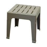 Adams Big Easy Square Polypropylene Stackable Side Table, Gray (18.9" x 17.75")
