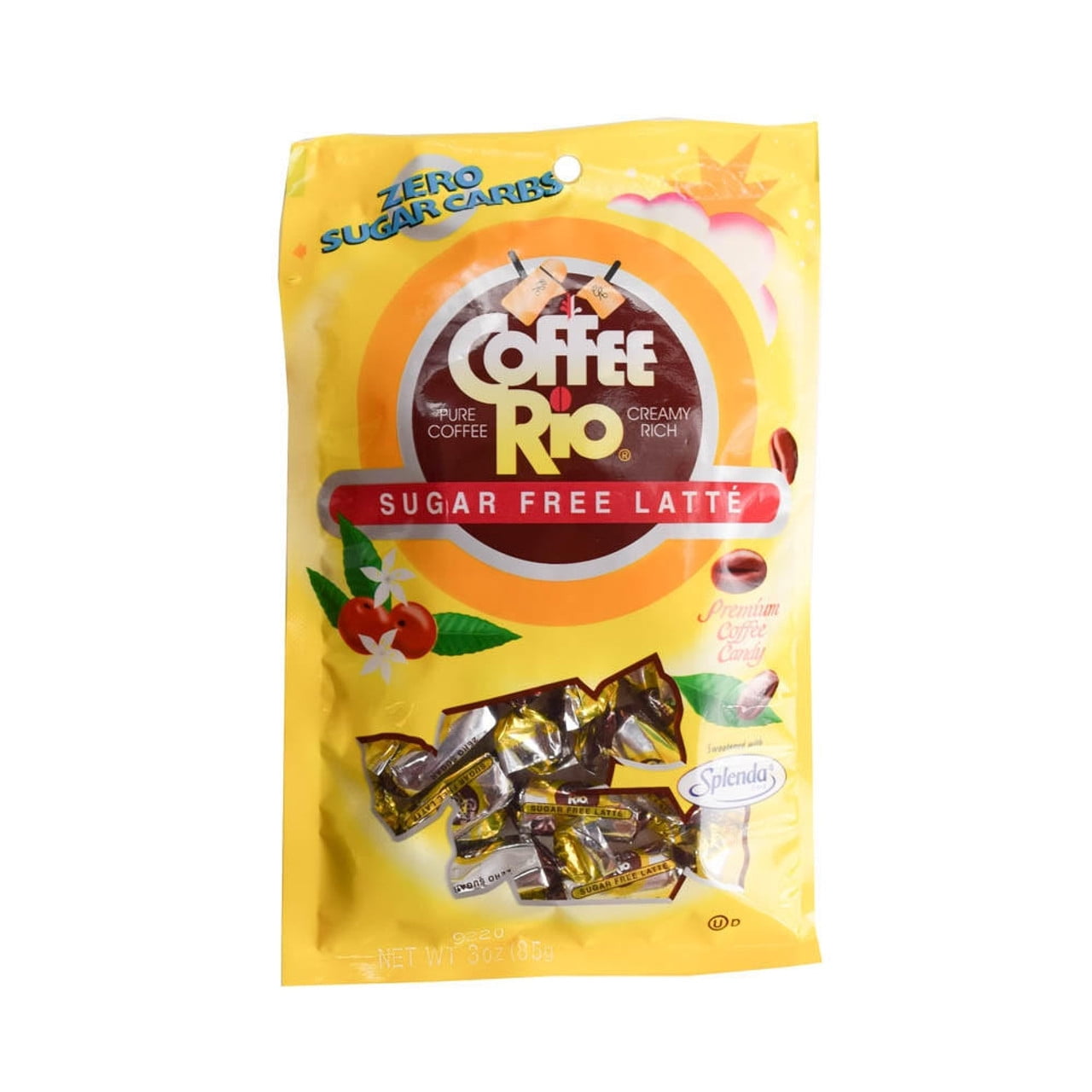 Adams & Brooks Coffee Rio Caffé Latté Sugar Free Candy, 3 Ounce Bag
