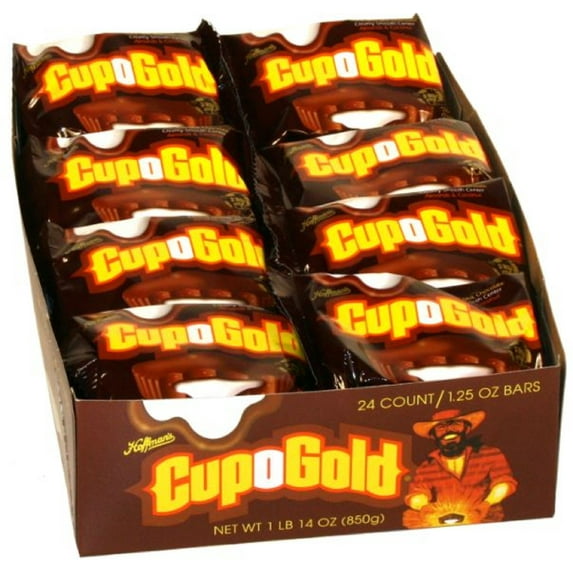 Adams & Brooks Cup-O-Gold Candy Bar 24 Ct. Box of 1.25 Oz. Chocolate Covered Coconut and Almond