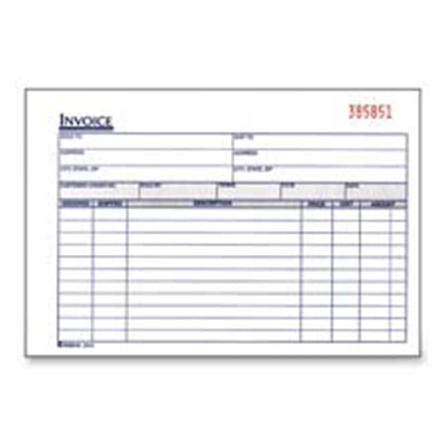 Adams Business Forms  Invoice Book- 2-Part- Carbonless- 8-.44in.x5-.56in.- 50-BK