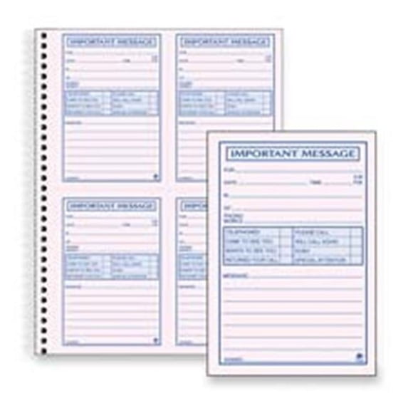 Adams Business Forms Message Book- Spiral- Carbonless- 11in.x8-.50in.- 200 Sets
