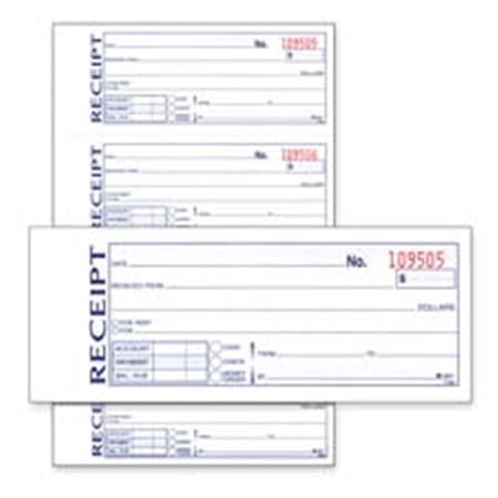 Adams Business Forms Money-Rent Receipt Book- Carbonless- 2-Part- 7-.63in.x11in.- WE