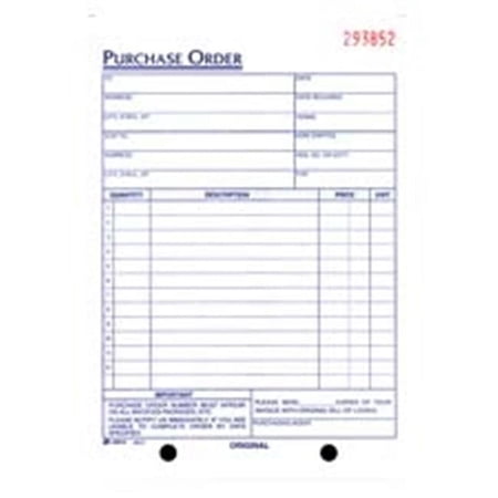 Adams Business Forms Purchase Order Form- 3-Part- 5-.56in.x8-.44in.