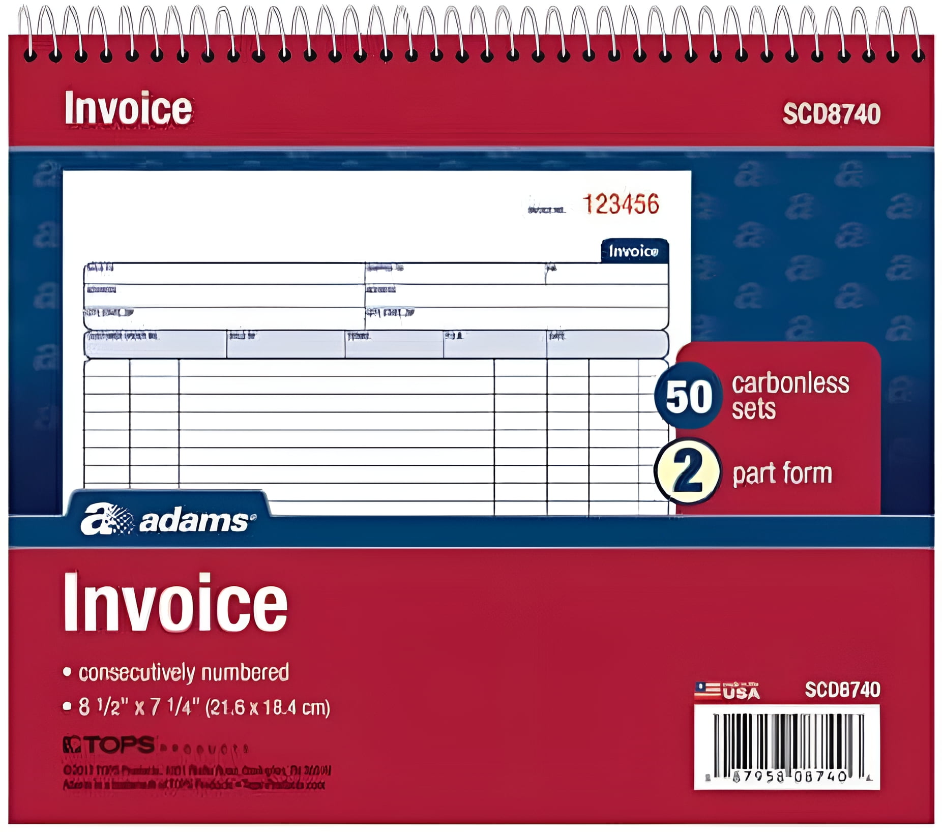Adams® Carbonless Business Invoice Books, 2-Part, Carbon Copy, 8 1/2" x ...