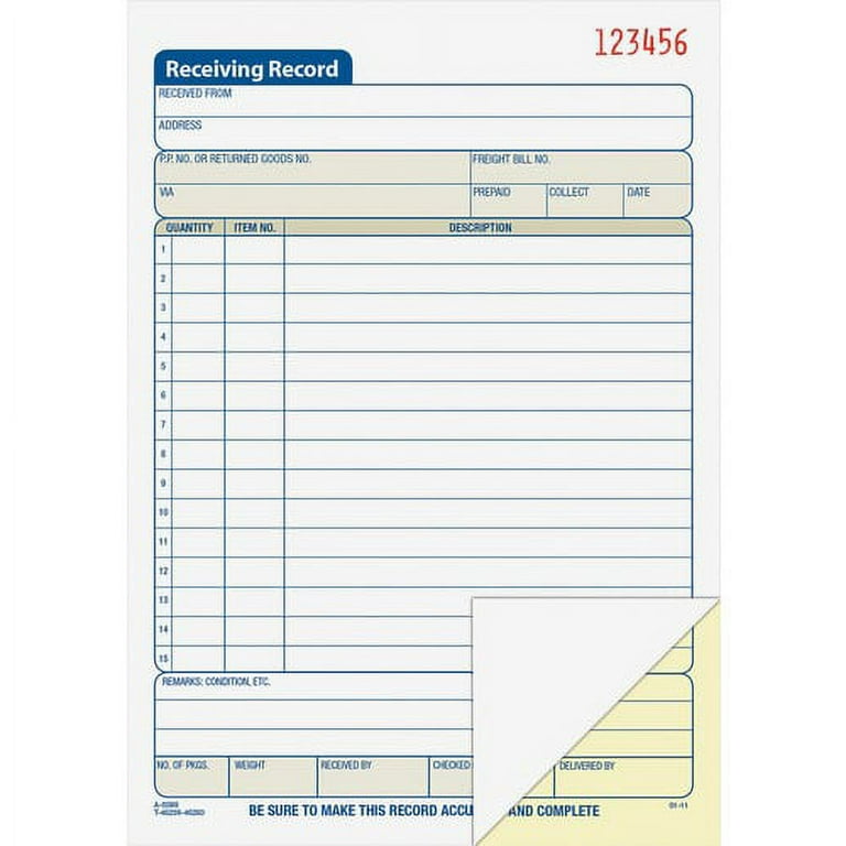 Adams Carbonless Receiving Record Book - 50 Sheet(s) - 2 PartCarbonless Copy - 5.56 Adams Carbonless Receiving Record Book - 50 Sheet(s) - 2 PartCarbonless Copy - 5.56