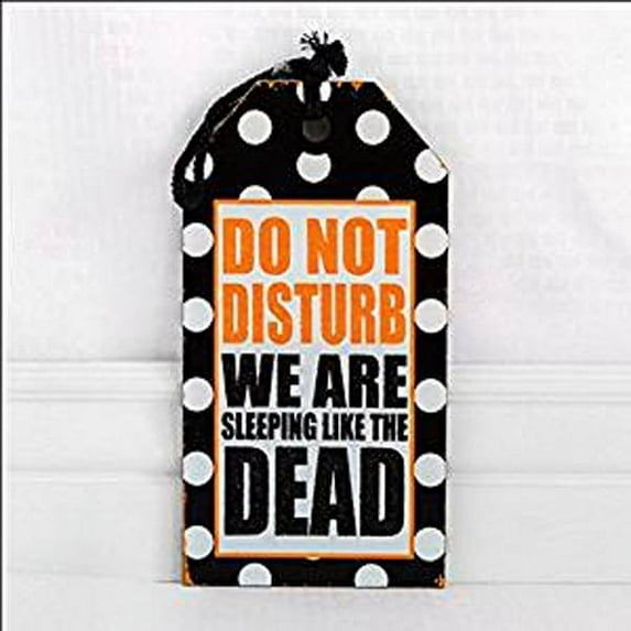 Adams & Co. Halloween Decor - Do Not Disturb Wood Tag Sign Ornament