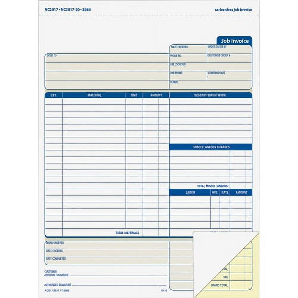 Adams Contractor Forms - 100 Sheet(s) - 2 PartCarbonless Copy - 8.50 Adams Contractor Forms - 100 Sheet(s) - 2 PartCarbonless Copy - 8.50