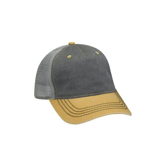Adams EN102 Pigment-Dyed Twill & Mesh 5 Panel Trucker Cap - Charcoal Mstrdark Gray