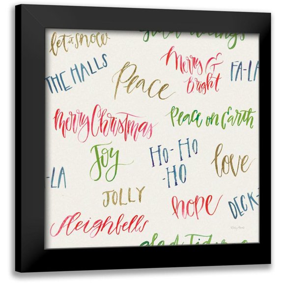 Adams, Emily 12x12 Black Modern Framed Museum Art Print Titled - Christmas Critters Bright Pattern IB