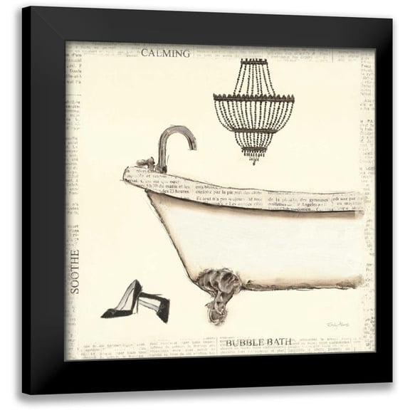 Adams, Emily 12x12 Black Modern Framed Museum Art Print Titled - Emilys Boudoir I - Bath