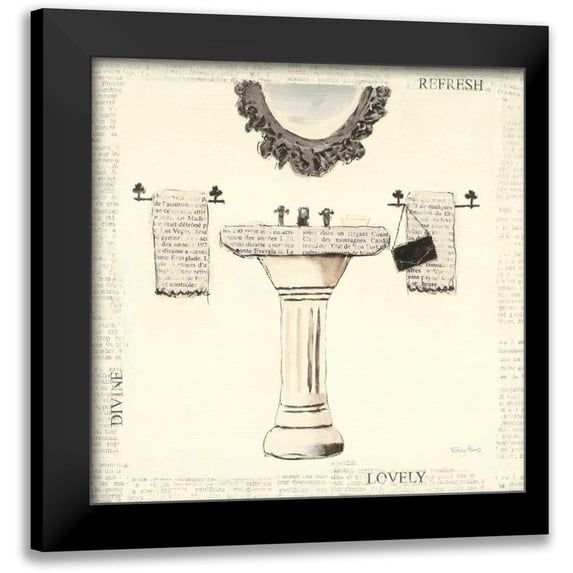 Adams, Emily 12x12 Black Modern Framed Museum Art Print Titled - Emilys Boudoir II Sink