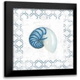 thumbnail image 1 of Adams, Emily 12x12 Black Modern Framed Museum Art Print Titled - Navy Nautilus Shell on Newsprint, 1 of 5