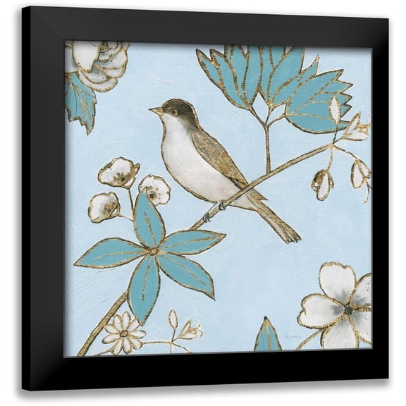 Adams, Emily 12x12 Black Modern Framed Museum Art Print Titled - Toile Birds IV