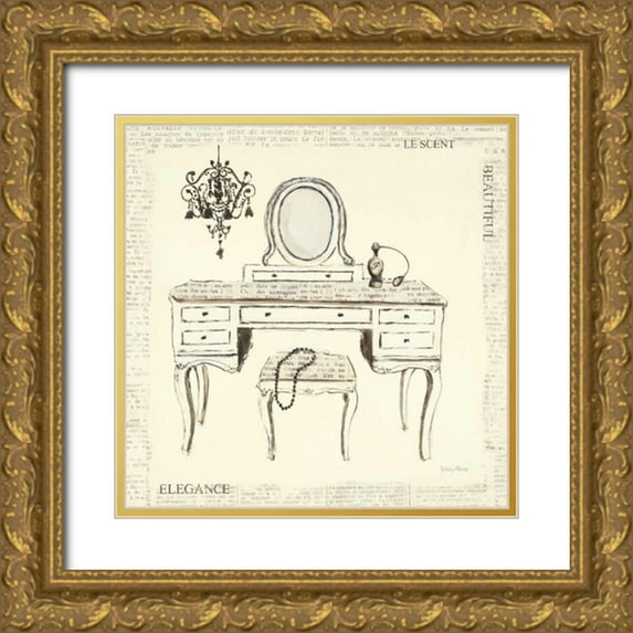 Adams, Emily 12x12 Gold Ornate Wood Framed with Double Matting Museum Art Print Titled - Emilys Boudoir III