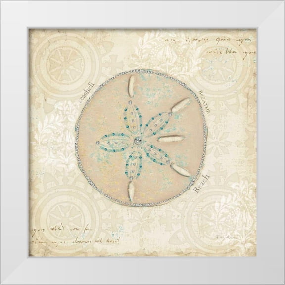 Adams, Emily 12x12 White Modern Wood Framed Museum Art Print Titled - Beach Treasures IV