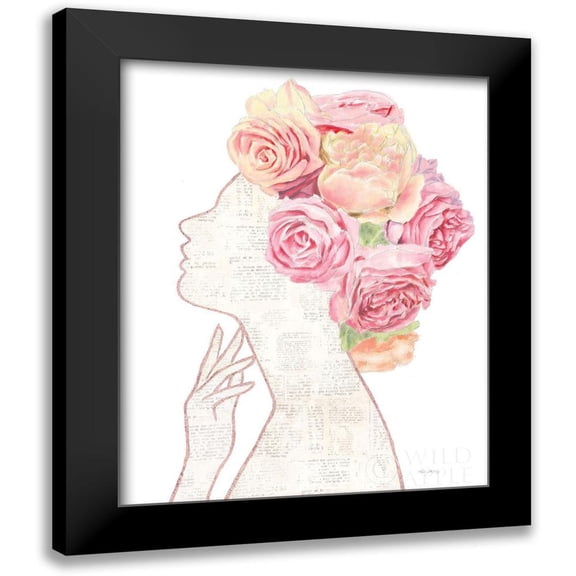 Adams, Emily 12x14 Black Modern Framed Museum Art Print Titled - She Dreams of Roses II Gold
